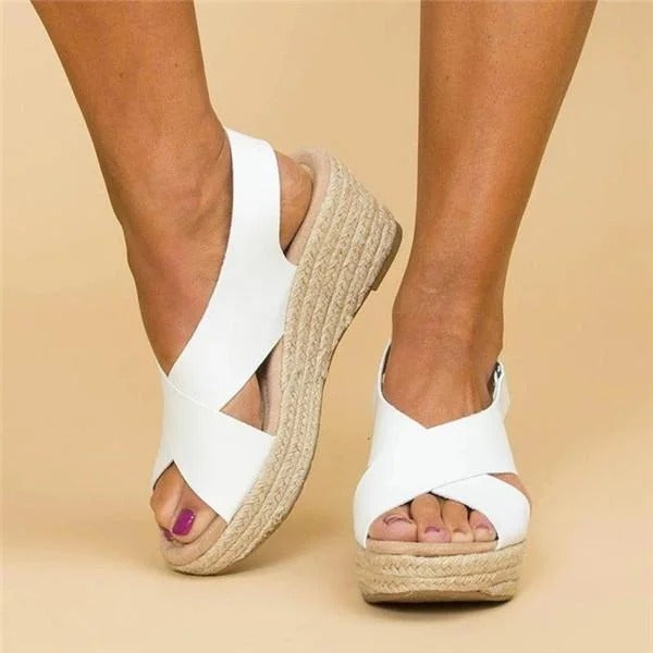Mila | Dames Sandalen - Elegant Espadrille Design, Comfortabel Wit