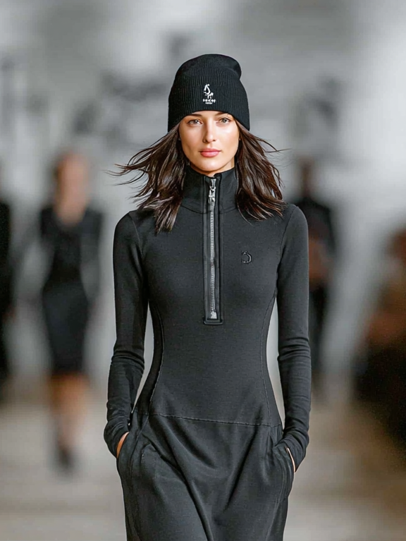 Mira | Dames Maxi Jurk - Ademend Katoenmix, Sportief Lange Mouwen