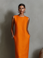 Mira | Damesjurk - Linnen Mouwloos met Zijzakken, Casual Zomerstijl