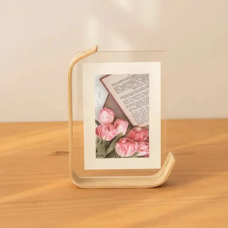 Moderne Beuken Fotolijst met Acryl Bescherming – Stijlvolle Fotolijsten Boog - Naturel