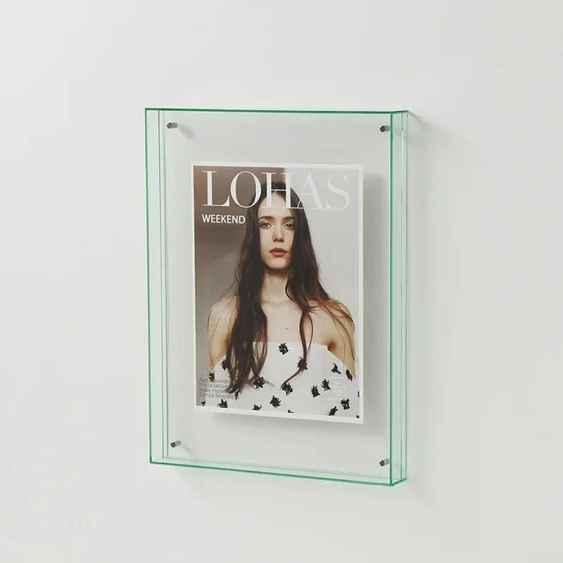 Moderne Bronte Fotolijst met Levende Randkleuren – Hoogwaardig Acryl voor Foto's en Kunstwerken Licht Groen
