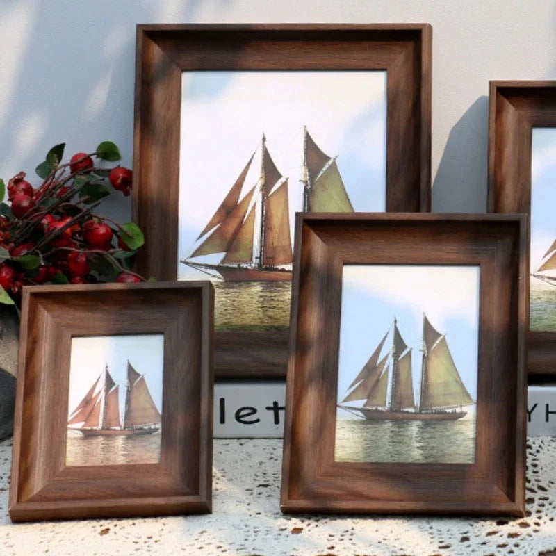 Moderne Fotolijst 50x70 van Harsplexiglas voor Stijlvolle Herinneringen en Kunstafdrukken Donker Hout