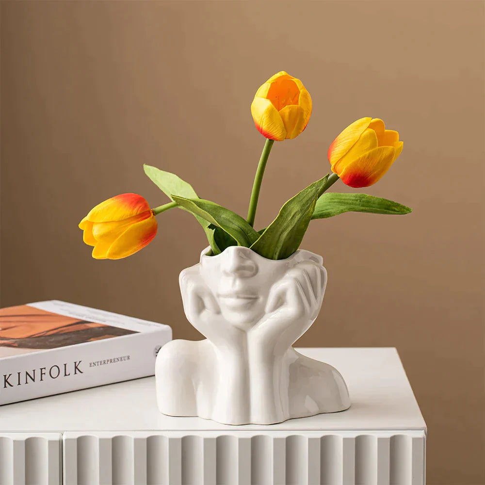 Moderne Grote Vaas van Keramiek – Handgemaakt en Multifunctioneel voor Bloemen en Decoratie