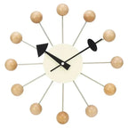 Moderne Wandklok 33 cm met Stil Kwartsmechanisme en Kleurrijke Houten Ballen voor Speelse Interieurs Log kleur
