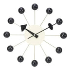 Moderne Wandklok 33 cm met Stil Kwartsmechanisme en Kleurrijke Houten Ballen voor Speelse Interieurs Zwart