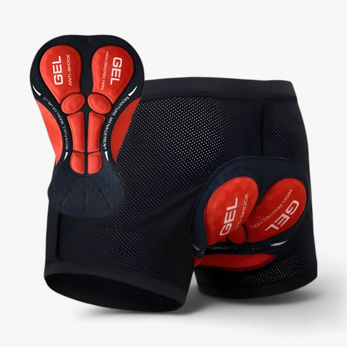 Motorbroek met 3D-gelvulling voor extra comfort. Rood