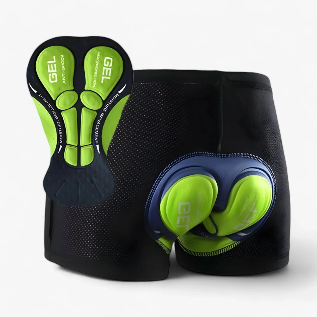 Motorbroek met 3D-gelvulling voor extra comfort. Groen