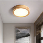 Ronde Houten Scandinavische Plafondlamp – Plafonnière van Massief Hout, LED, Warmwit of Koelwit – NordicLuxe Type B Diameter 20cm