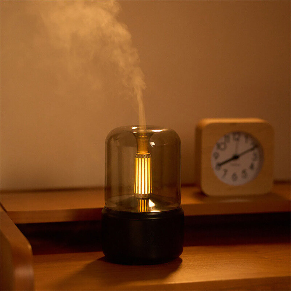 Luchtbevochtiger Ultrasoon Compact 120ml met LED Verlichting – Aroma Diffuser, Fluisterstil, tot 12 Uur – voor Slaapkamer & Bureau