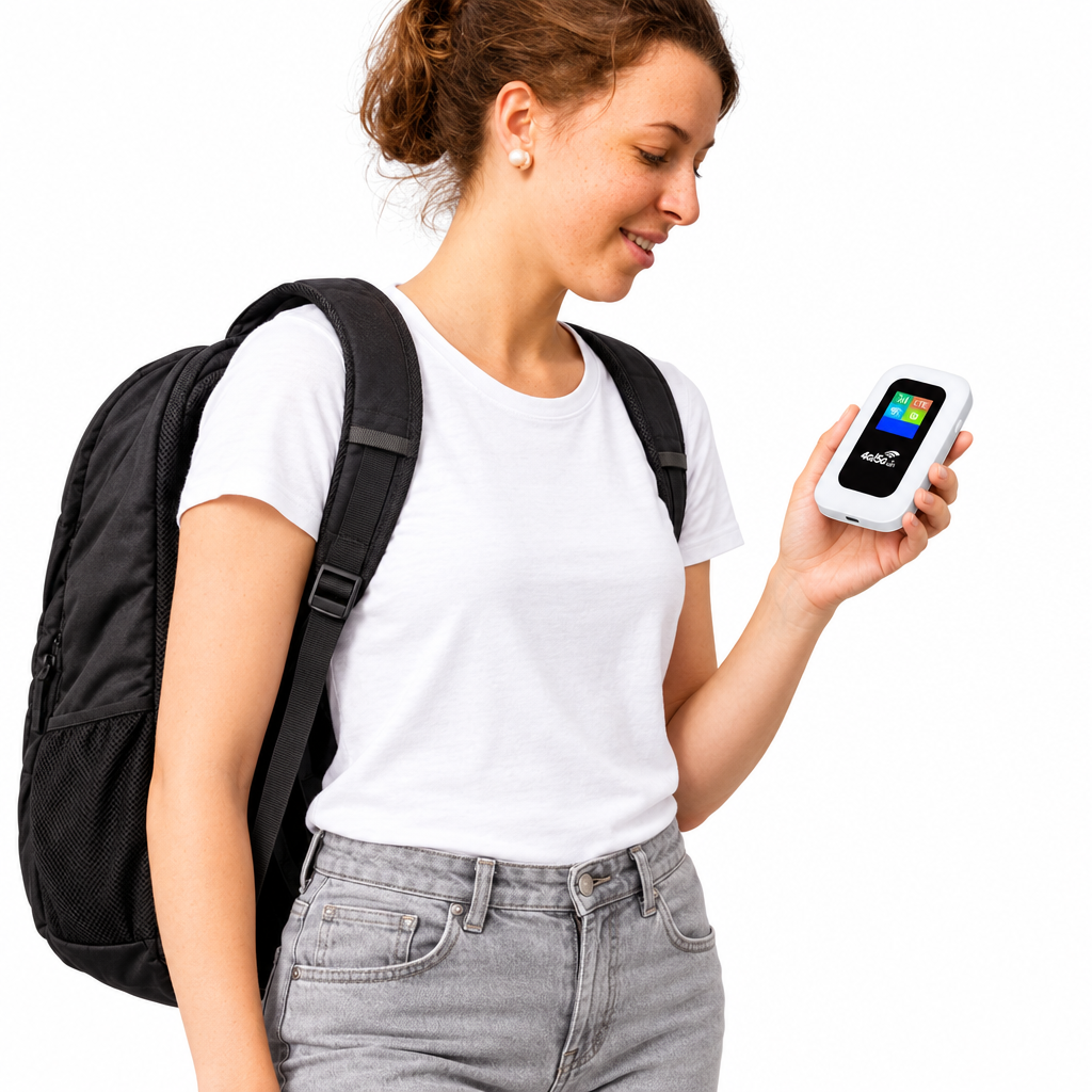 Draagbare 4G WiFi Router – Veilige Mobiele Internetverbinding voor Camper, Caravan en Reizen | 10 Apparaten | 150 Mbps