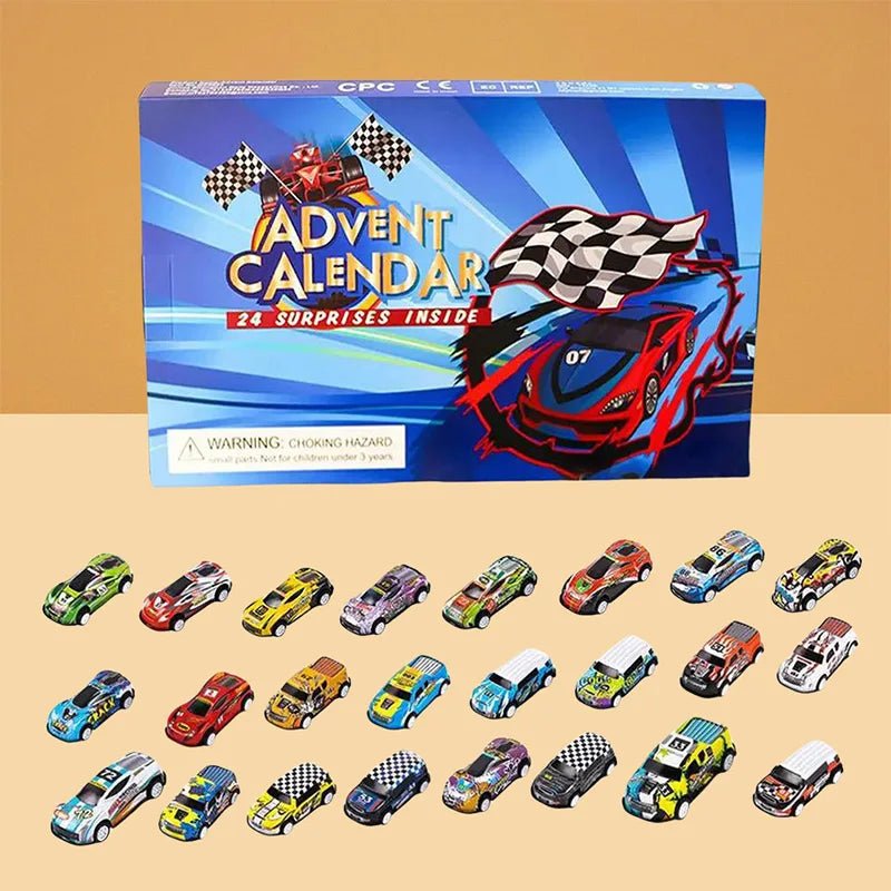 Raceauto Adventskalender voor Kinderen – 24 Mini Raceauto's & Trucks, Aftellen naar Kerst, 3+ Jaar