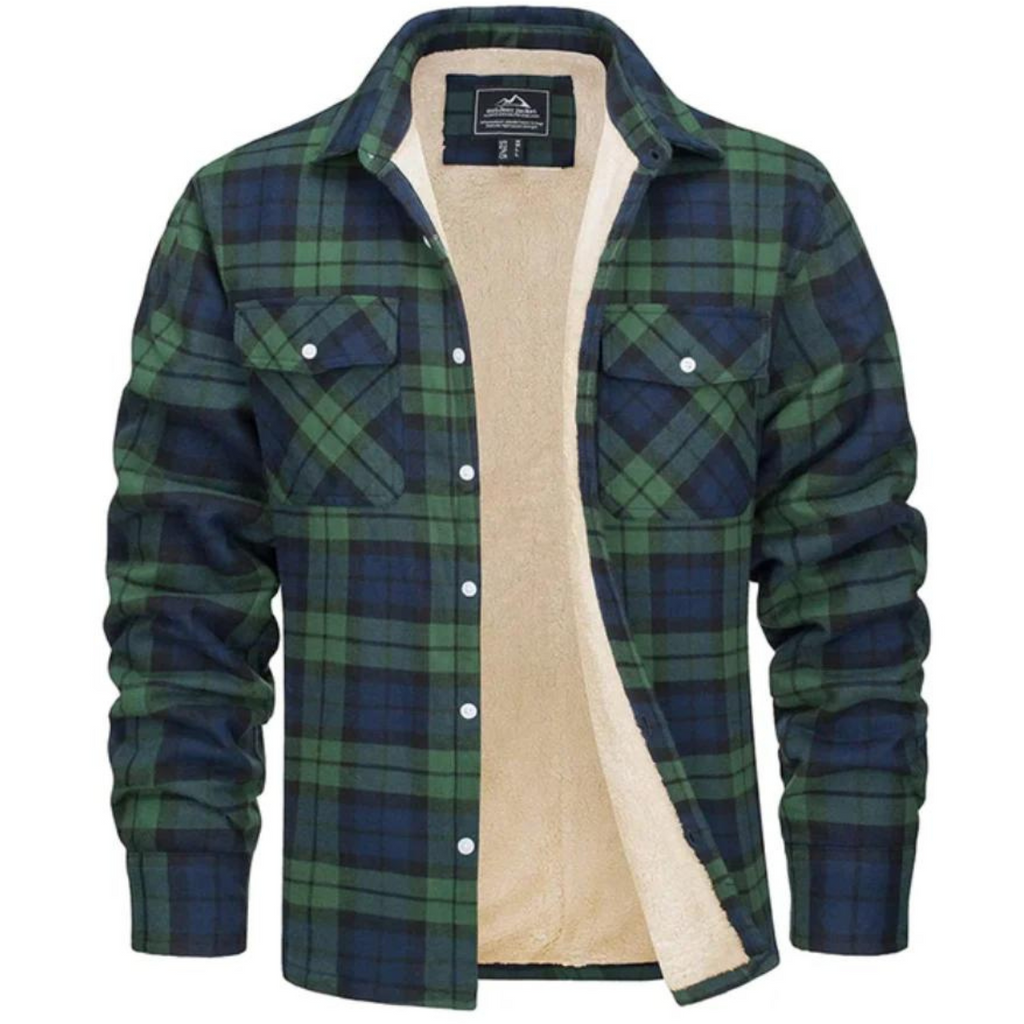 Derrick | Men's Sherpa Lined Plaid Shirt Jacket - Image 10