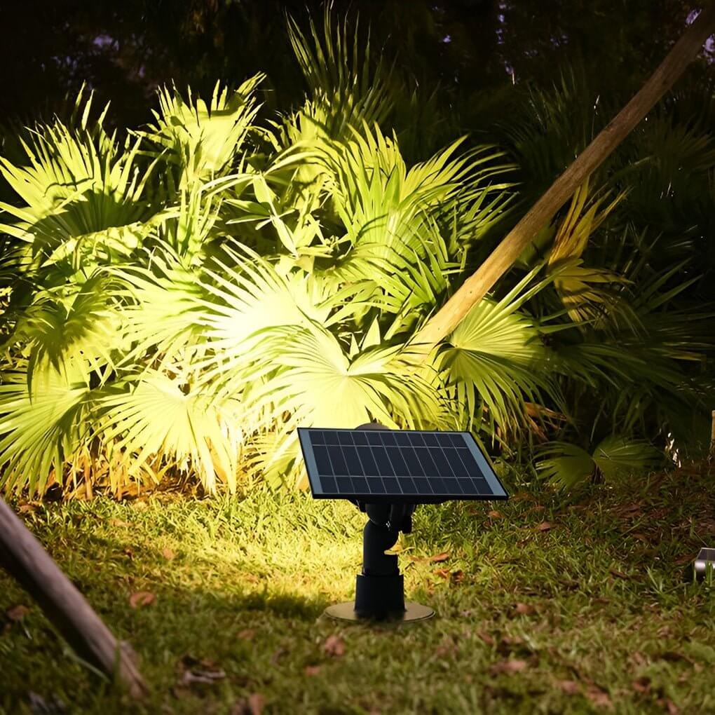 Solar Tuinspot LED RGB – Buitenlamp op Zonne-energie, IP65, Verstelbare Kop, Aluminium, met Grondpin of Basis Wit Met Basis