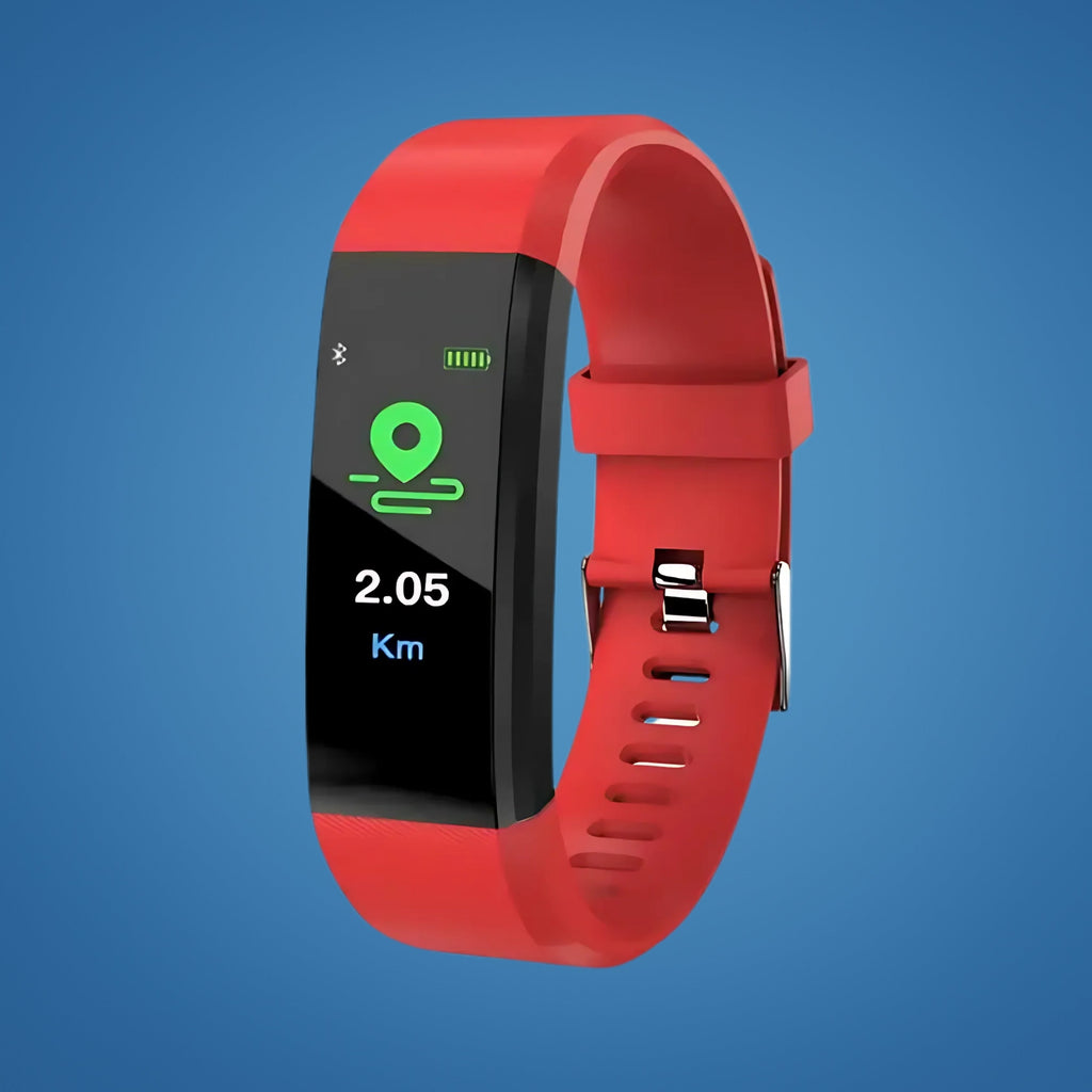 Veiligheidshorloge voor Senioren met Valdetectie GPS Tracker Gezondheidsmeter Hartslagmeting Noodknop Rood