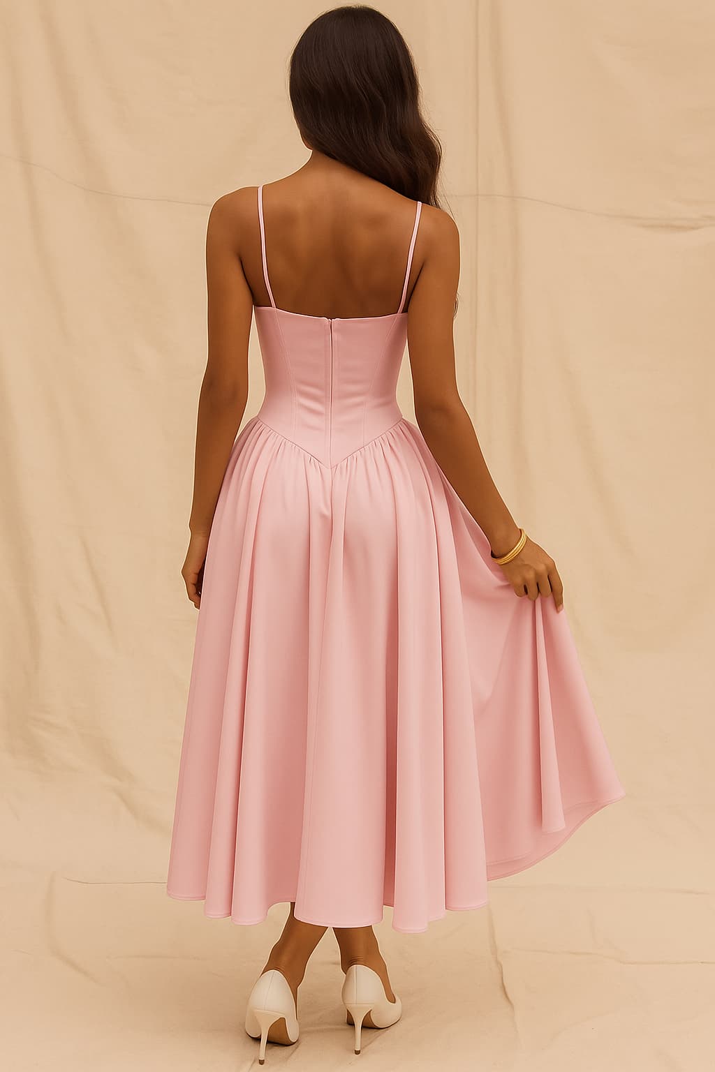 Rosa | Midi Jurk Dames - A-lijn Midi met Corset Lijfje