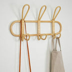 Rotan Muurhaak voor Natuurlijke Decoratie – 3 of 5 Haken, Duurzaam en Lichtgewicht, Perfect voor Kleding en Accessoires