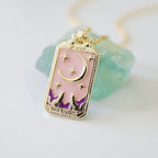 Tarotkaarten Ketting – Tarot Hanger Ketting van Roestvrij Staal, Zon, Maan, Ster & Wereld, Elk met Eigen Betekenis – Amore Maan