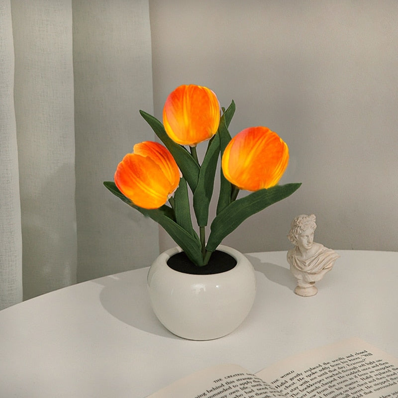 LumiTulip | Tulp Nachtlampje - DIY Bloemenlamp Sfeerlichtje LED 3 Oranje
