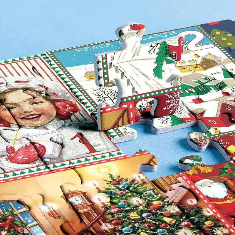 Puzzel Adventskalender – Kerstpuzzel 1000 Stukjes in 24 Dagen, Adventskalender voor Volwassenen & Gezin – FestivePuzzle