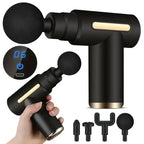 USB Mini Massage Gun – Compact Massagepistool met 4 Opzetstukken & Instelbare Intensiteit – voor Sport, Kantoor & Op Reis