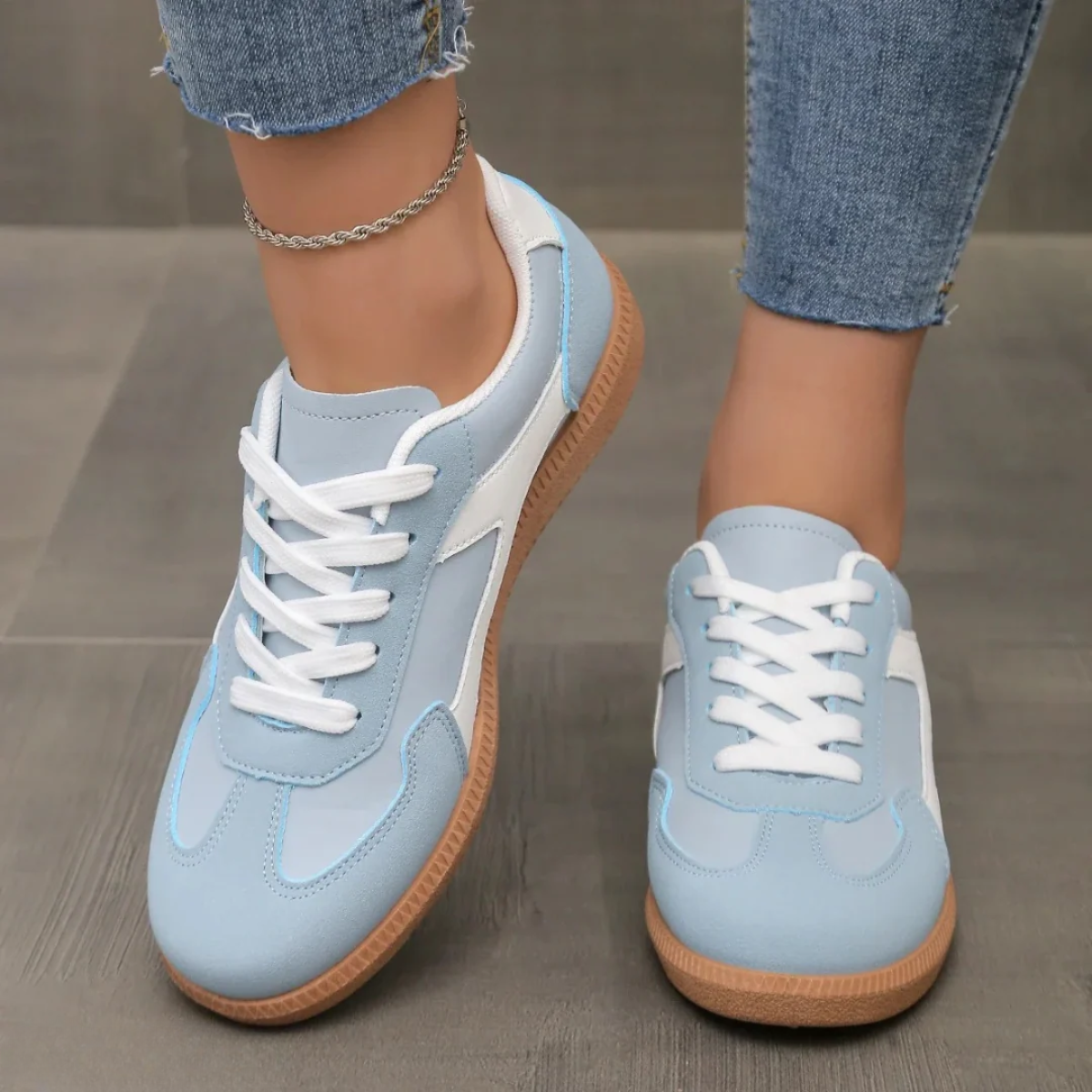 Ēden | Trendy Dames Sneakers met Low Cut Design - Lichtgewicht Lage Veterschoenen met Zachte Zool