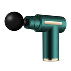 USB Mini Massage Gun – Compact Massagepistool met 4 Opzetstukken & Instelbare Intensiteit – voor Sport, Kantoor & Op Reis Groen