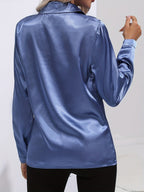 Samantha | Dames Blouse - Luxe Satijn, Lange Mouwen