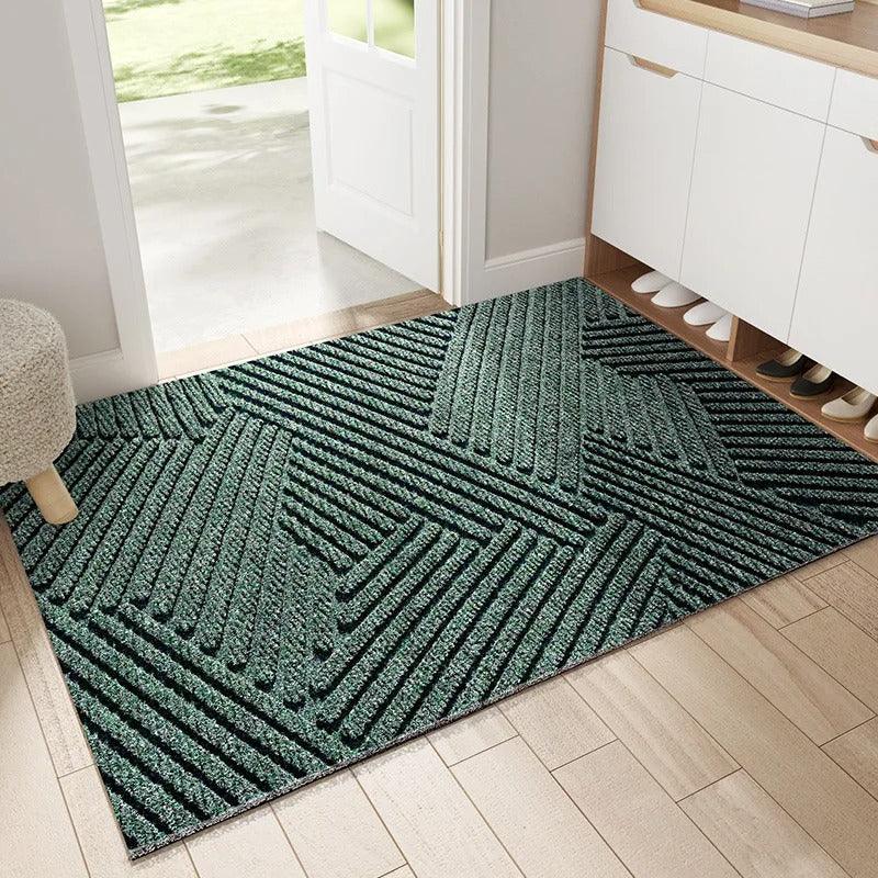 Scandinavische Deurmat met Antislipbasis en Zandvanger – Duurzaam en Stijlvol Grijs 75x45 cm voor Binnen en Buiten Groen