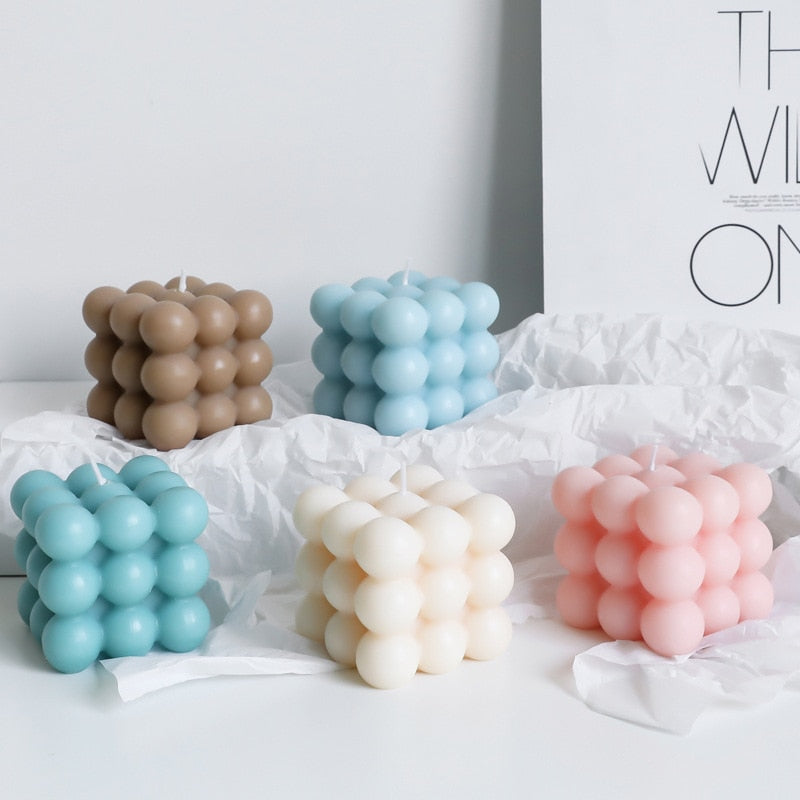 Bubble Kaars van Sojawas – Trendy Kubus Kaars & Geurkaars, 9 Kleuren, Maak je Interieur Compleet – BubbleGlow Kaars