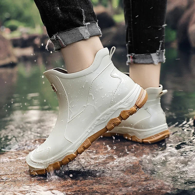 Enkellaarzen voor Dames met Profielzool - Comfortabele Instap Chelsea Boots met Gesloten Neus, Grove Zool & Elastische Inzet