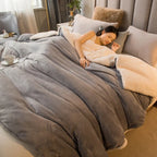 Dubbelzijdige Flanel & Fleece Plaid – Zachte Warme Deken voor Bed en Bank, 12 Kleuren, 5 Maten Zilvergrijs