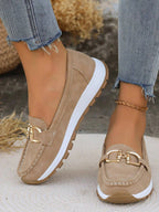 Sienna | Zwarte Loafers Dames - Elegante Slip-On met Gespdetail