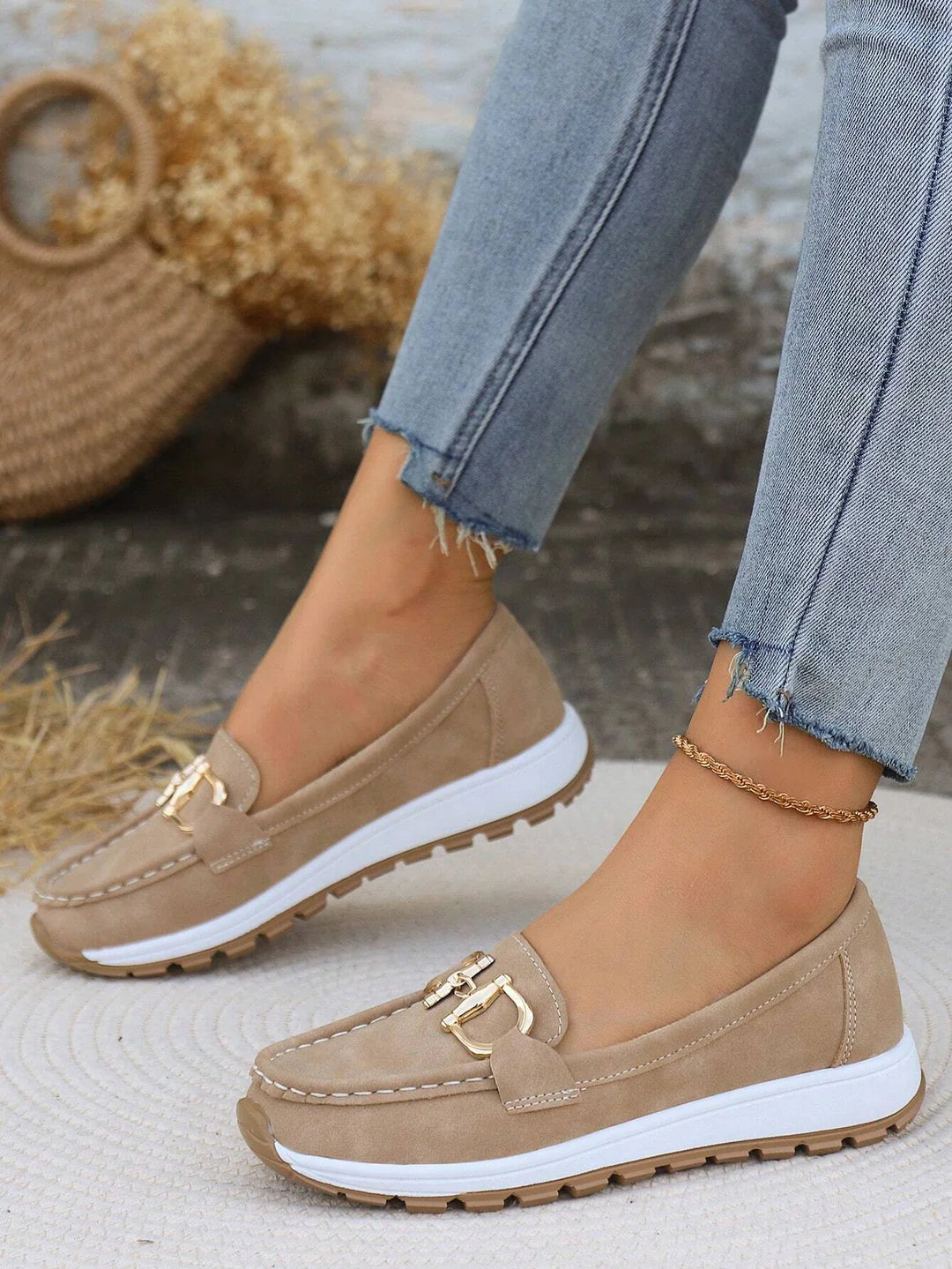 Sienna | Zwarte Loafers Dames - Elegante Slip-On met Gespdetail