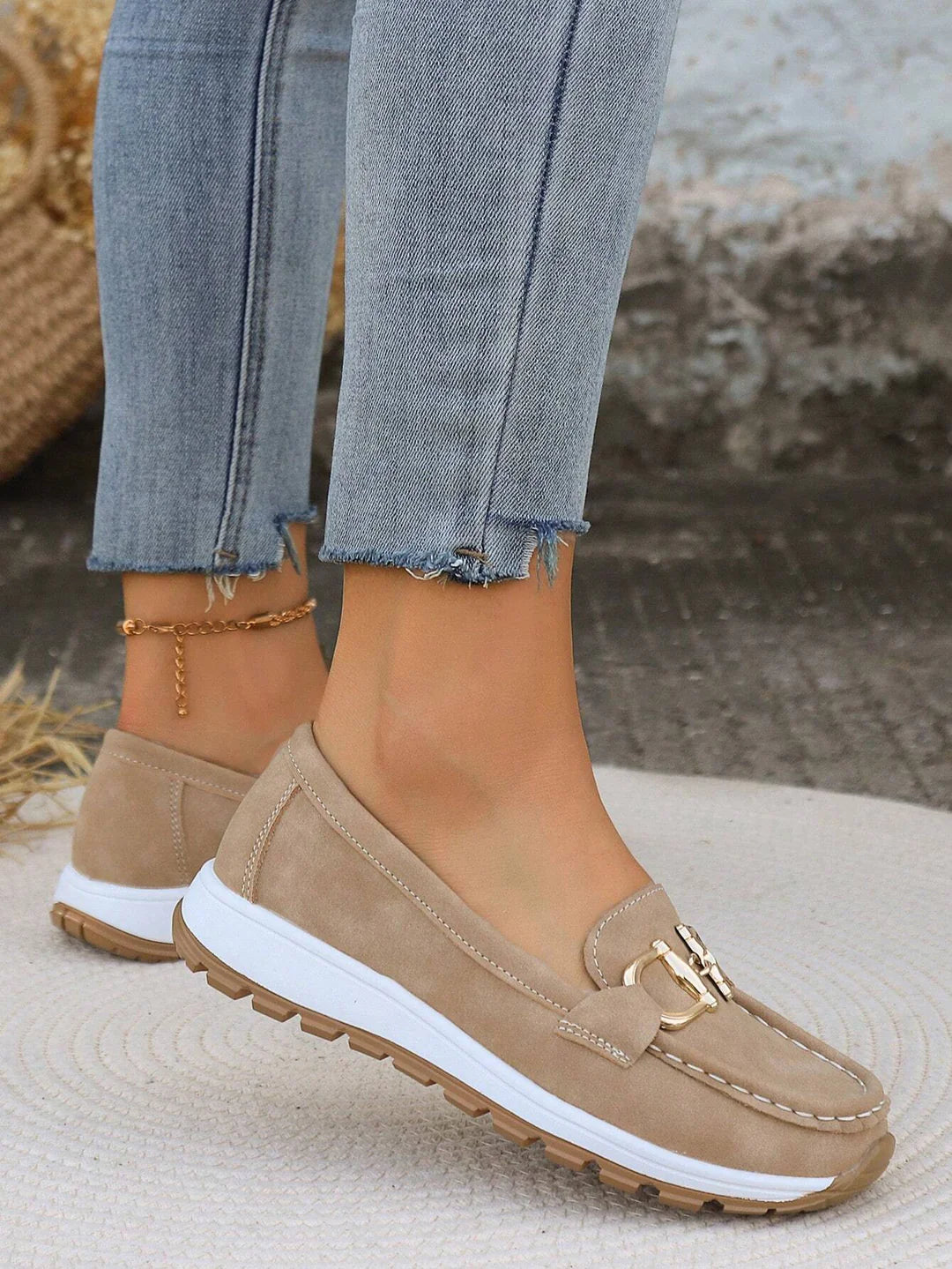 Sienna | Zwarte Loafers Dames - Elegante Slip-On met Gespdetail