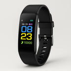 Smartwatch met gezondheidsmonitoring voor senioren. Batterijduur. Zwart