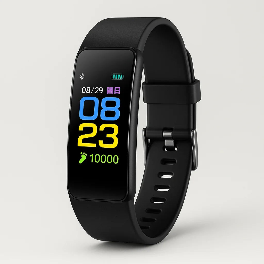 Smartwatch met gezondheidsmonitoring voor senioren. Batterijduur. Zwart