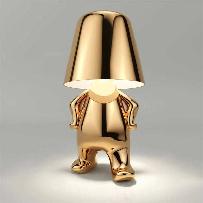 Stijlvolle Oplaadbare Lamp met Warm Licht - Modern Design voor Woonkamer, Slaapkamer en Kantoor Wandelend Goud
