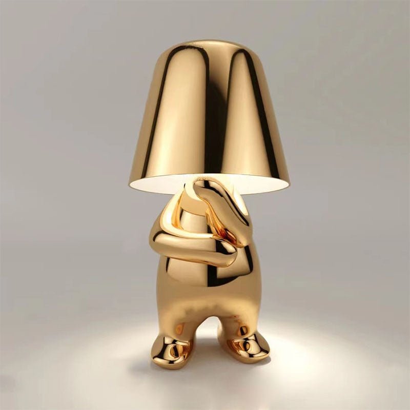 Stijlvolle Oplaadbare Lamp met Warm Licht - Modern Design voor Woonkamer, Slaapkamer en Kantoor Denken in Goud