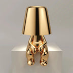 Stijlvolle Oplaadbare Lamp met Warm Licht - Modern Design voor Woonkamer, Slaapkamer en Kantoor Zittend Goud