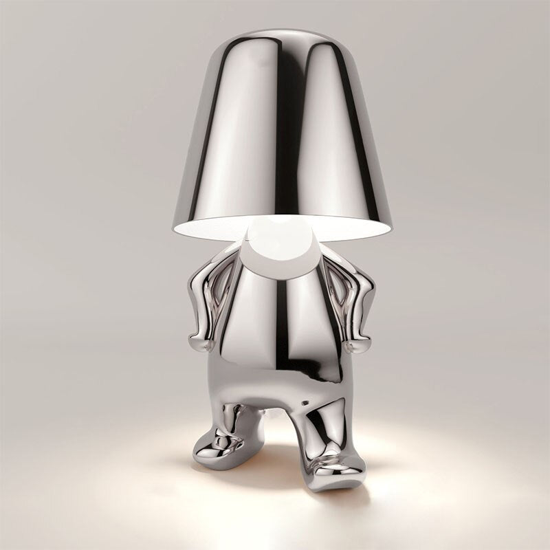 Stijlvolle Oplaadbare Lamp met Warm Licht - Modern Design voor Woonkamer, Slaapkamer en Kantoor Wandelend Zilver