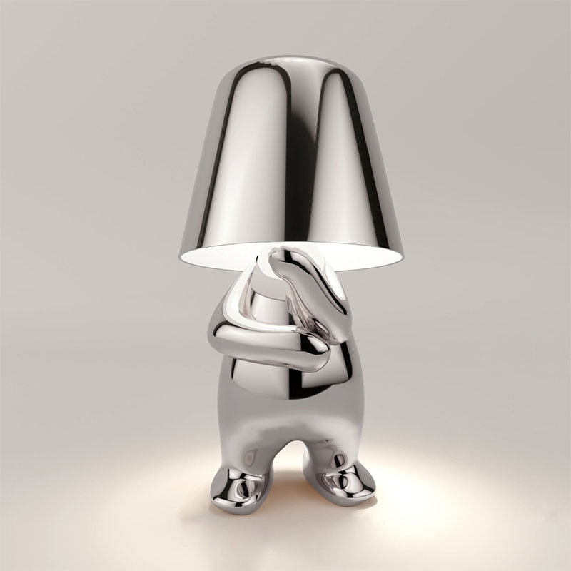 Stijlvolle Oplaadbare Lamp met Warm Licht - Modern Design voor Woonkamer, Slaapkamer en Kantoor Denken in Zilver