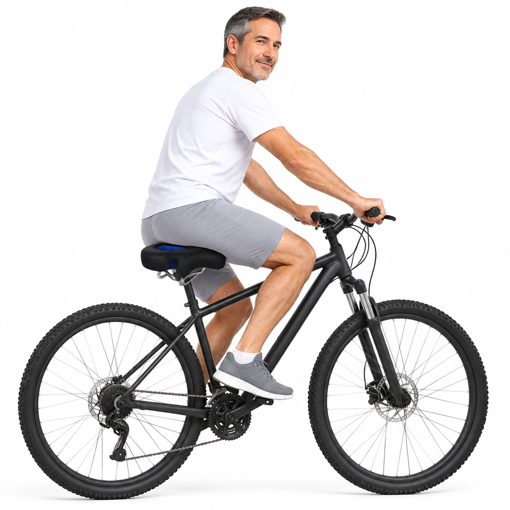 Ergonomisch Fietszadel zonder Neus met Zachte Vulling voor Mountainbike - Drukverlagend Sportfietszadel met Extra Comfort voor Heren en Dames