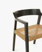 Teak Eetkamerstoel Emma - Zwartbruin, Comfortabel, Minimalistisch Ontwerp, 55x71cm, Geschikt voor Eetkamer en Woonkamer 4