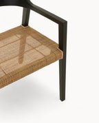 Teak Eetkamerstoel Emma - Zwartbruin, Comfortabel, Minimalistisch Ontwerp, 55x71cm, Geschikt voor Eetkamer en Woonkamer 5