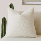 Tulum Kussenhoes van Luxe Bouclé-Stof – 45x45 cm voor Elegante Interieurs in Neutrale Kleur Wit