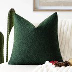 Tulum Kussenhoes van Luxe Bouclé-Stof – 45x45 cm voor Elegante Interieurs in Neutrale Kleur Groen