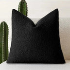 Tulum Kussenhoes van Luxe Bouclé-Stof – 45x45 cm voor Elegante Interieurs in Neutrale Kleur Zwart
