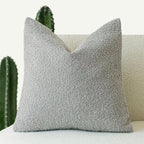 Tulum Kussenhoes van Luxe Bouclé-Stof – 45x45 cm voor Elegante Interieurs in Neutrale Kleur Lichtgrijs