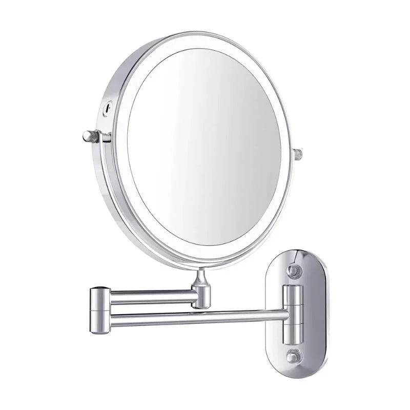 Vergrotende Make Up Spiegel met Licht - Oplaadbare LED Verlichting Zilver