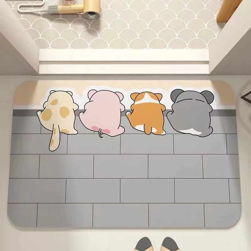 Zachte Vloermat met Cartoon Ontwerp – Antislip